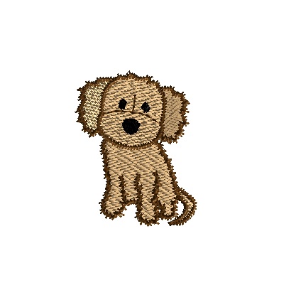 Mini Golden Doodle Dog Machine Embroidery Design 