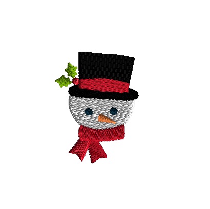 Mini Snowman on Sled Machine Embroidery Design 