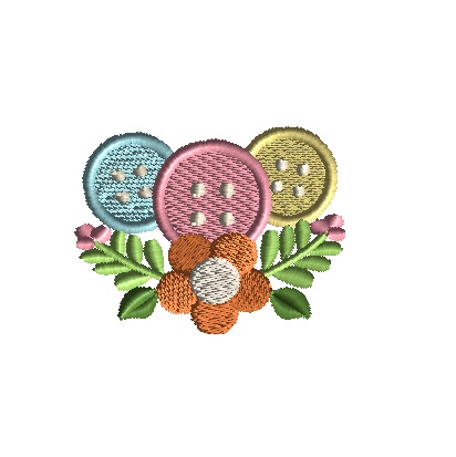 mini buttons with flowers