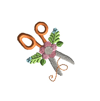 mini scissors with flowers
