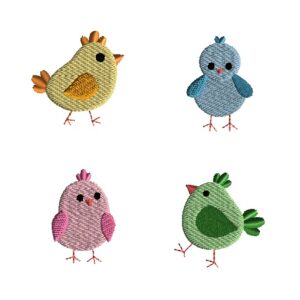 Mini Spring Chicks Machine Embroidery Design Set
