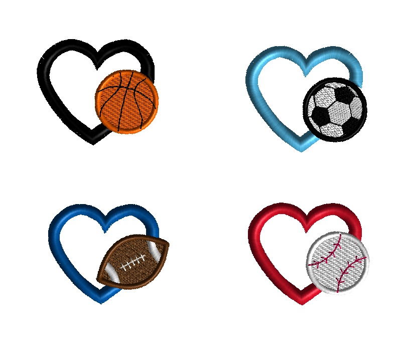 mini sport balls in heart set