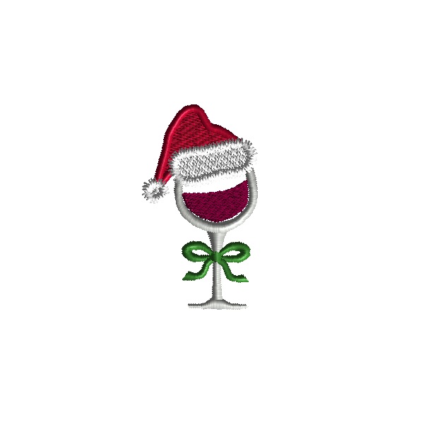 mini wine glass with santa hat a