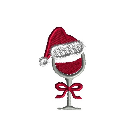 mini wine glass with santa hat