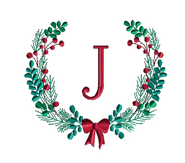 christmas holly border mono 1