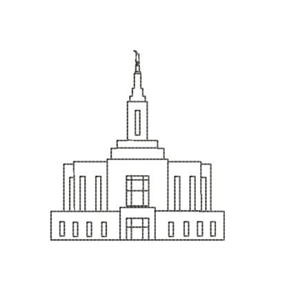 Pocatello Idaho Temple Simplified Outline Machine Embroidery Design