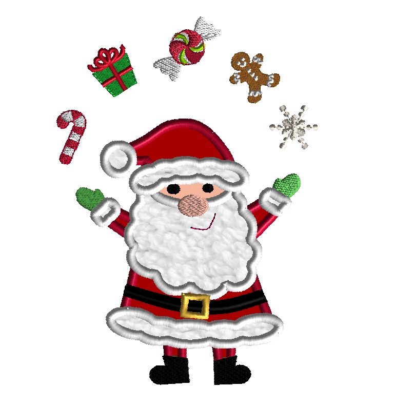santa clause applique scene