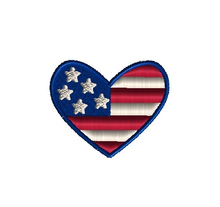 mini american flag heart