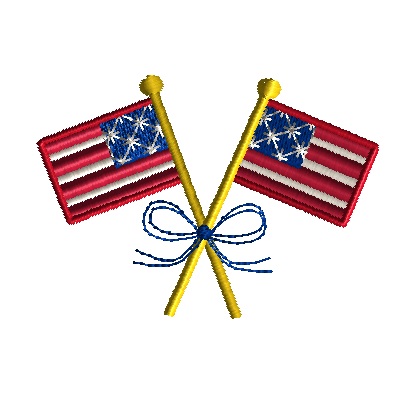mini american flags crossed