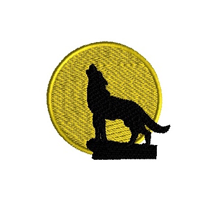 mini wolf with moon