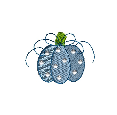 mini pumpkin with polka dots blue